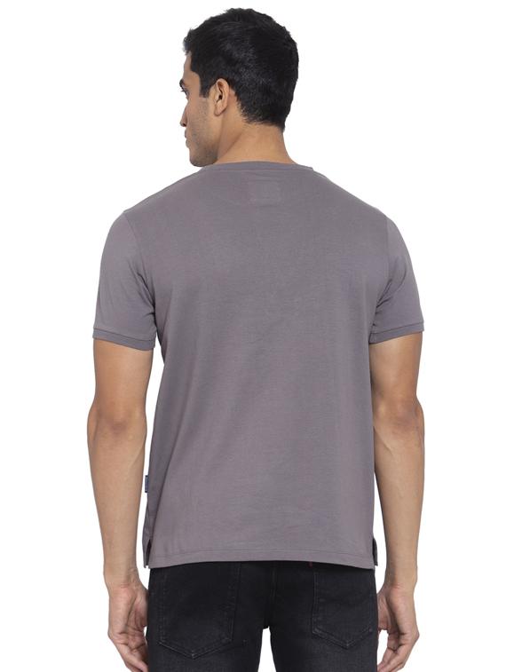 grey chest print t-shirt - 17749291 - Zoom Image - 3