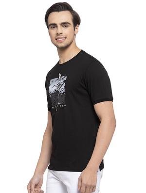 black chest print t-shirt - 17749318 - Standard Image - 2