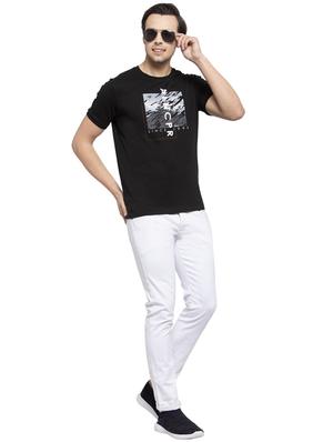 black chest print t-shirt - 17749318 - Standard Image - 4