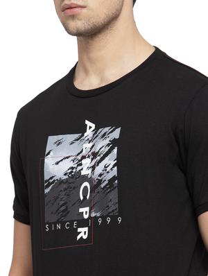 black chest print t-shirt - 17749318 - Standard Image - 5