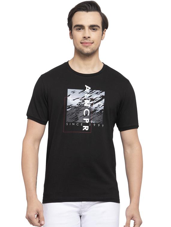 black chest print t-shirt - 17749318 - Zoom Image - 1