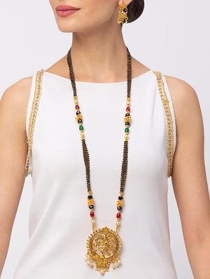 gold beads mangalsutra - 17749385 - Standard Image - 4