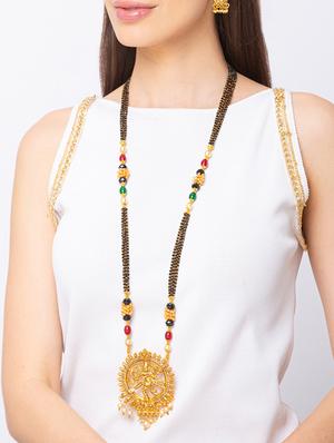 gold beads mangalsutra - 17749385 - Standard Image - 5