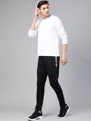 black printed full length track pant - 17749665 - Standard Image - 4