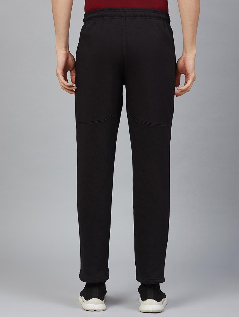 black solid full length track pant - 17749673 - Zoom Image - 3
