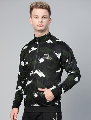 black camouflage printed casual jacket - 17749689 - Standard Image - 2