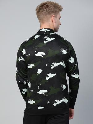 black camouflage printed casual jacket - 17749689 - Standard Image - 3