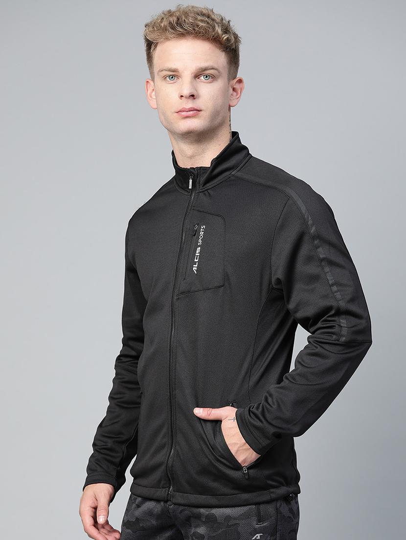 black solid casual jacket - 17749694 - Zoom Image - 2