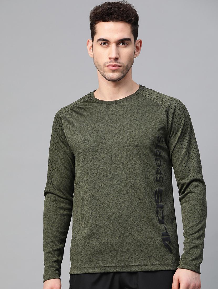 olive green printed raglan t-shirt - 17749742 - Zoom Image - 1