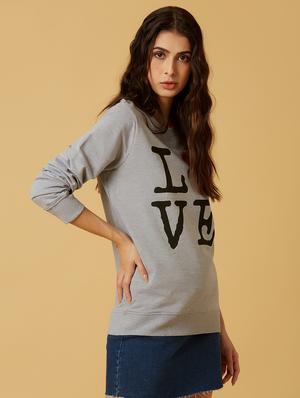 grey cotton regular sweatshirt - 17749984 - Standard Image - 3