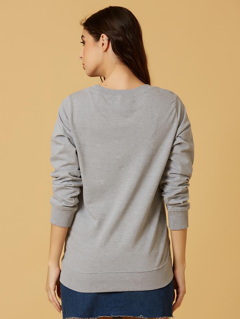 grey cotton regular sweatshirt - 17749984 - Zoom Image - 4