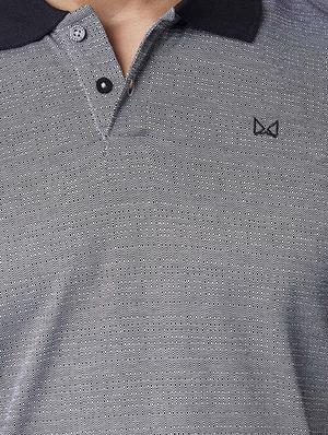 grey jacquard polo t-shirt - 17750346 - Standard Image - 3