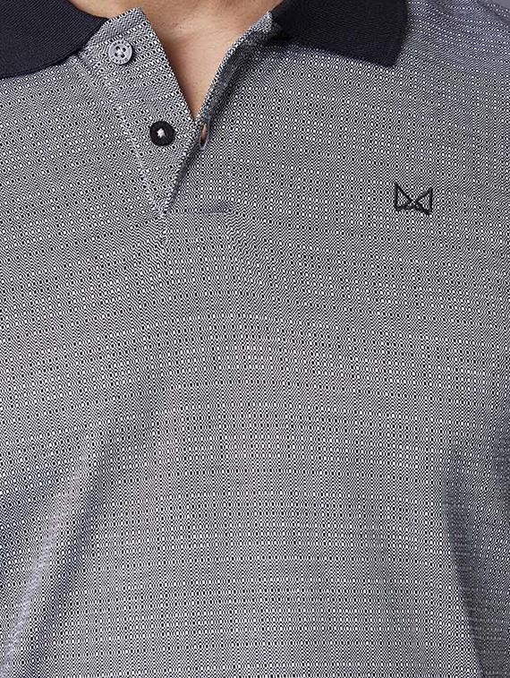 grey jacquard polo t-shirt - 17750346 - Zoom Image - 3