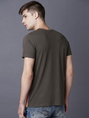 olive green printed t-shirt - 17750352 - Standard Image - 3
