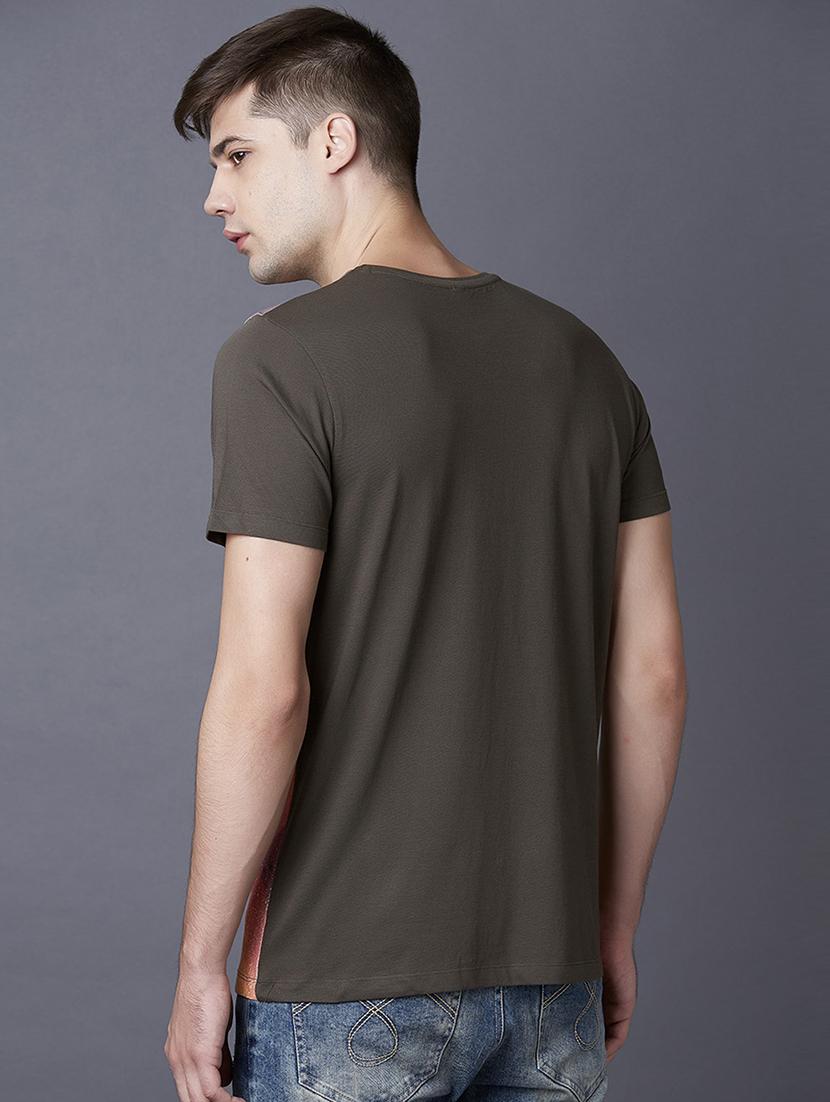 olive green printed t-shirt - 17750352 - Zoom Image - 3