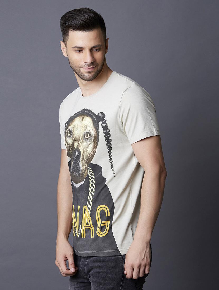 grey printed t-shirt - 17750405 - Zoom Image - 2