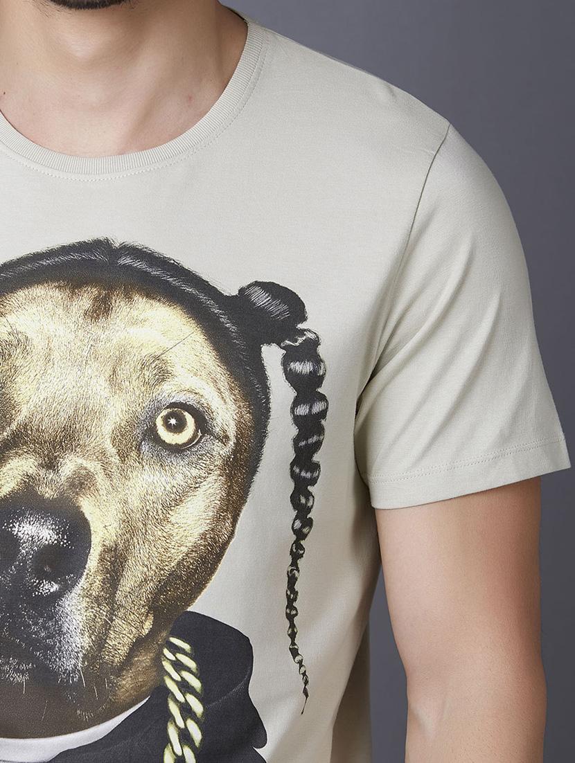 grey printed t-shirt - 17750405 - Zoom Image - 5
