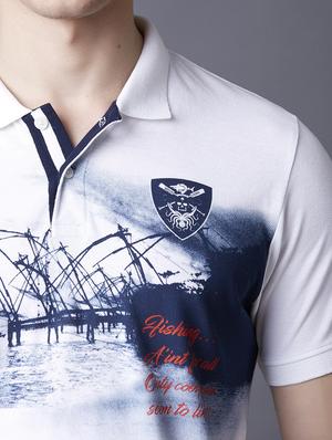 white printed polo t-shirt - 17750489 - Standard Image - 5