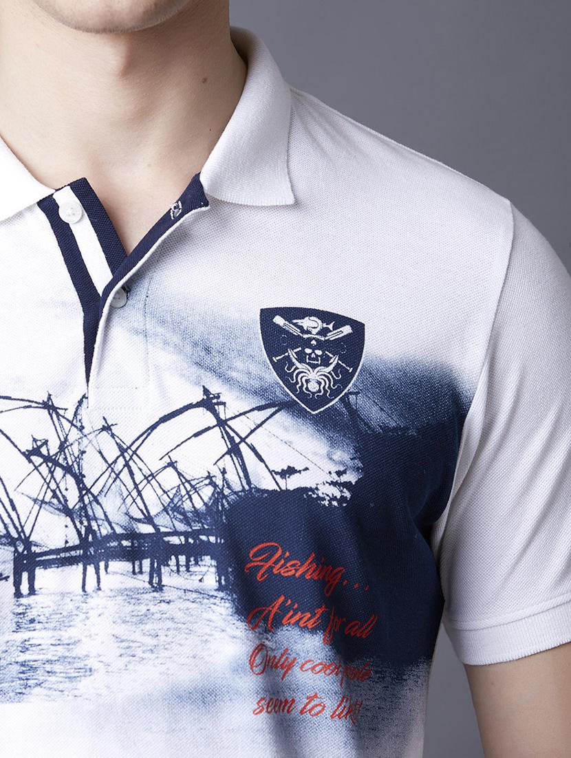 white printed polo t-shirt - 17750489 - Zoom Image - 5