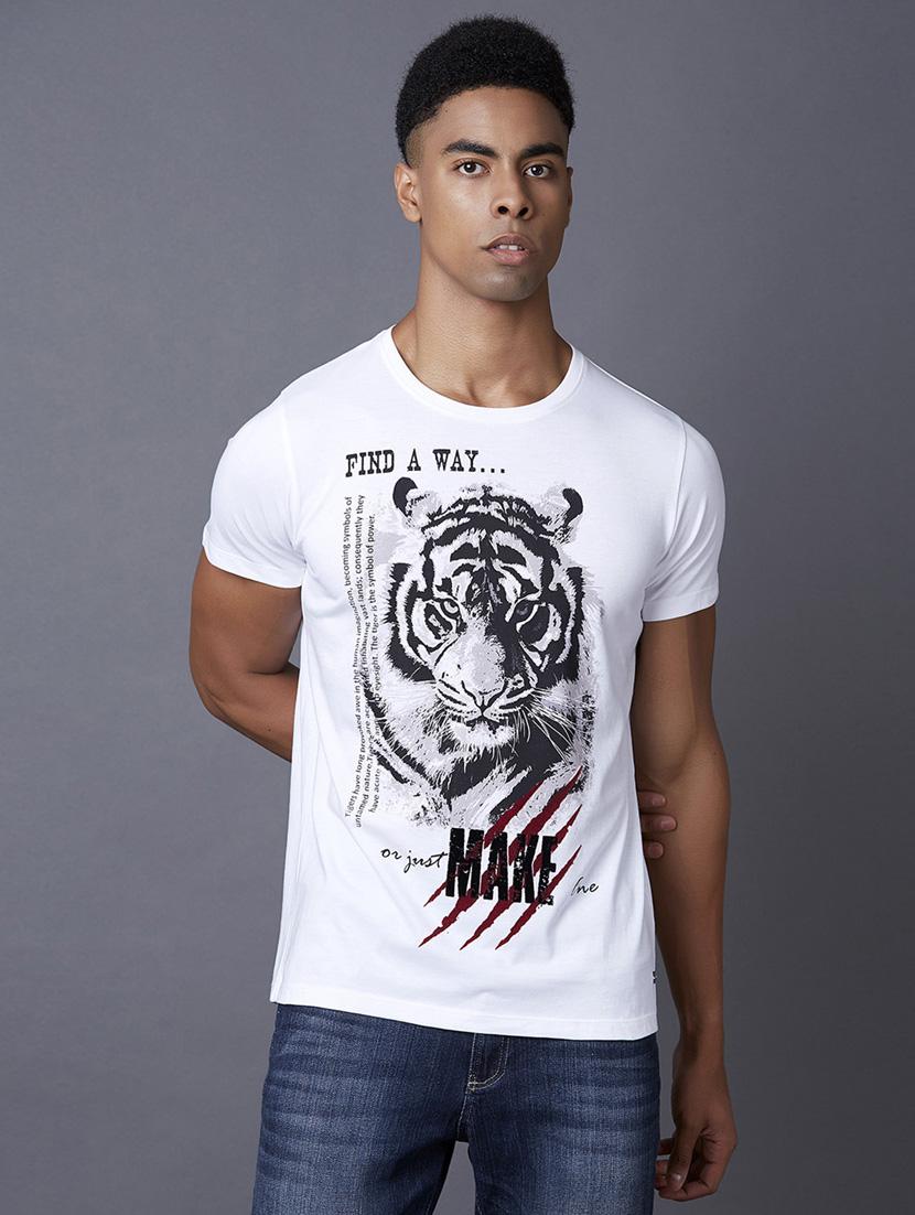 white printed t-shirt - 17750505 - Zoom Image - 1