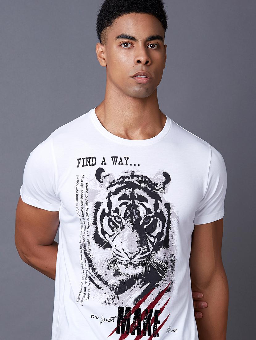 white printed t-shirt - 17750505 - Zoom Image - 4