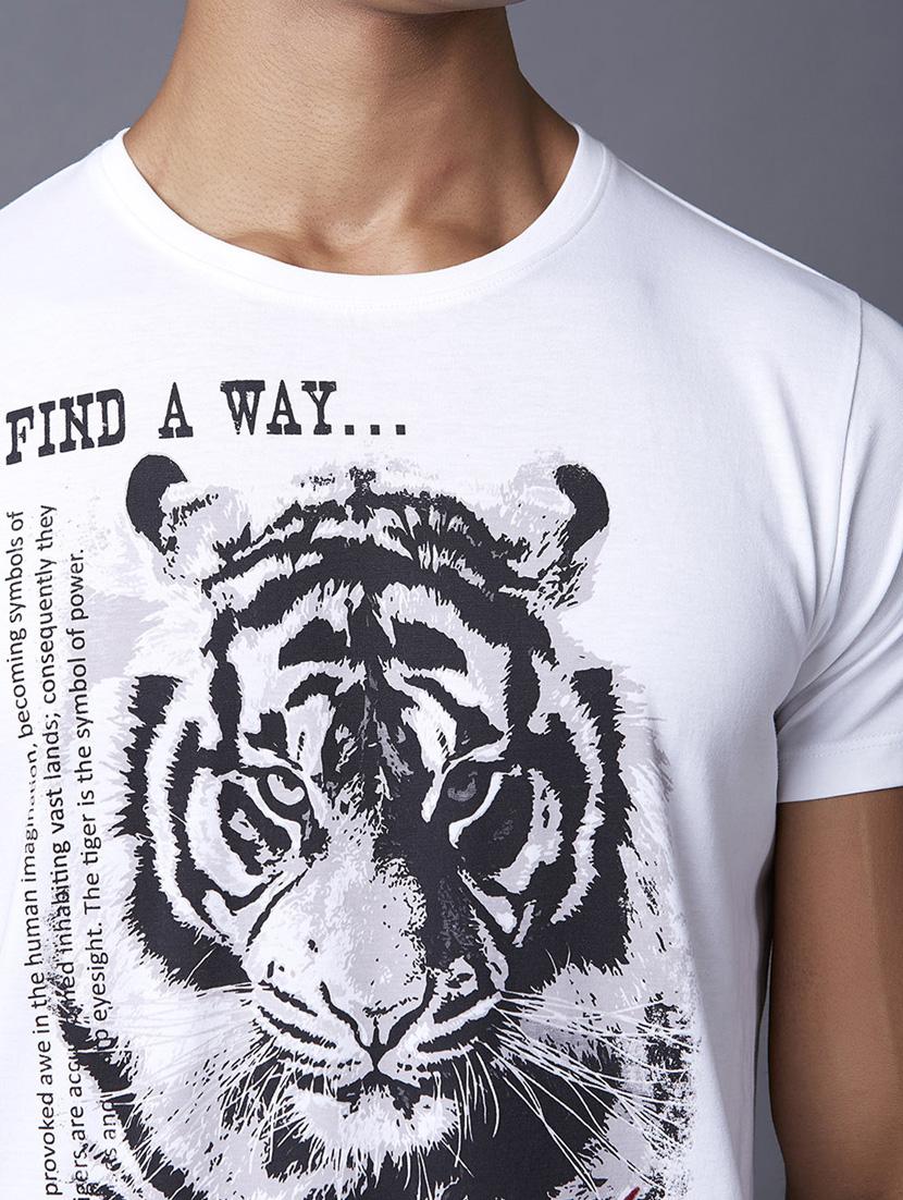 white printed t-shirt - 17750505 - Zoom Image - 5