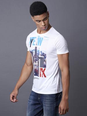 white printed t-shirt - 17750508 - Standard Image - 2