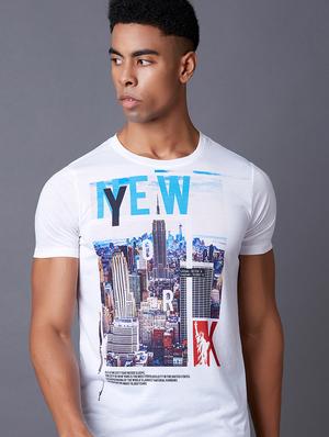 white printed t-shirt - 17750508 - Standard Image - 4