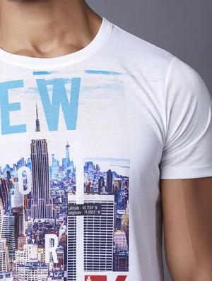 white printed t-shirt - 17750508 - Standard Image - 5