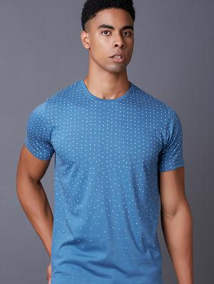blue printed t-shirt - 17750526 - Standard Image - 4