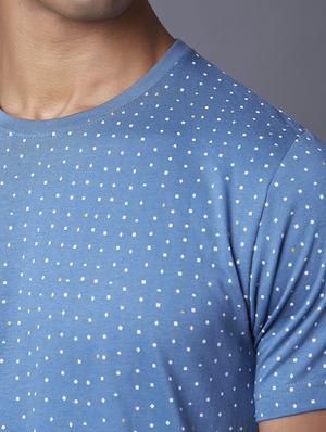 blue printed t-shirt - 17750526 - Standard Image - 5