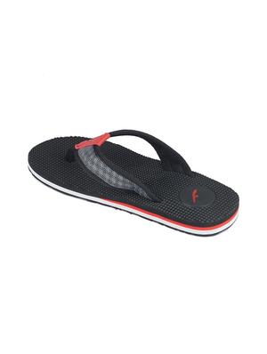 black fabric slip on flip flops - 17750752 - Standard Image - 4