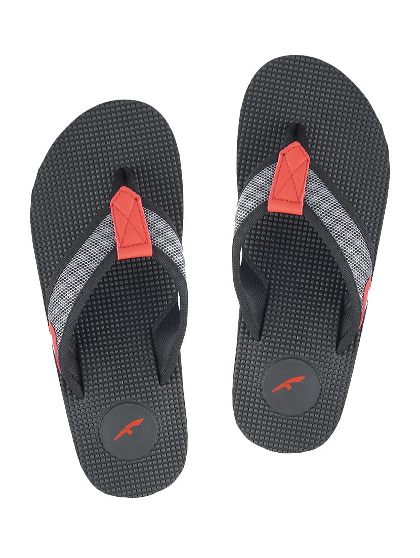 black fabric slip on flip flops - 17750752 - Zoom Image - 1