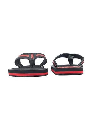 black synthetic & mesh slip on flip flops - 17750754 - Standard Image - 5