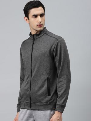 grey solid casual jacket - 17750869 - Standard Image - 2