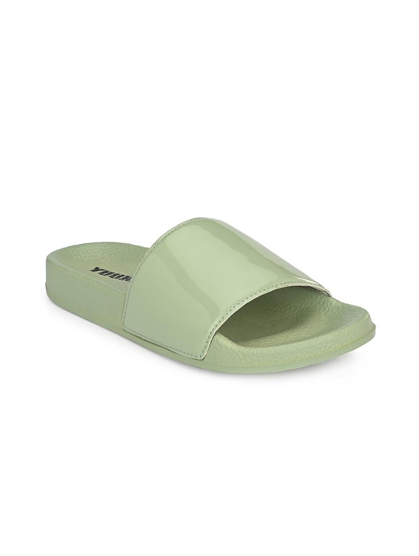 green mesh slides flip flops - 17750926 - Zoom Image - 1