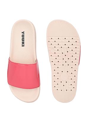 pink mesh slides flip flops - 17750927 - Standard Image - 4
