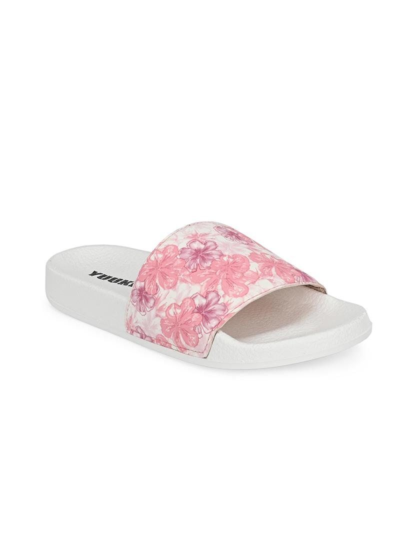 white mesh slides flip flops - 17750928 - Zoom Image - 1