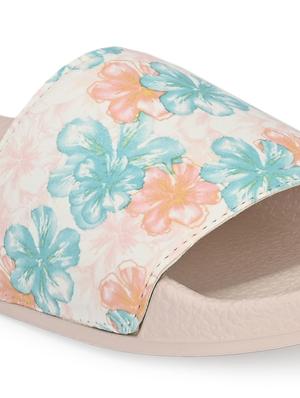 pink mesh slides flip flops - 17750929 - Standard Image - 6