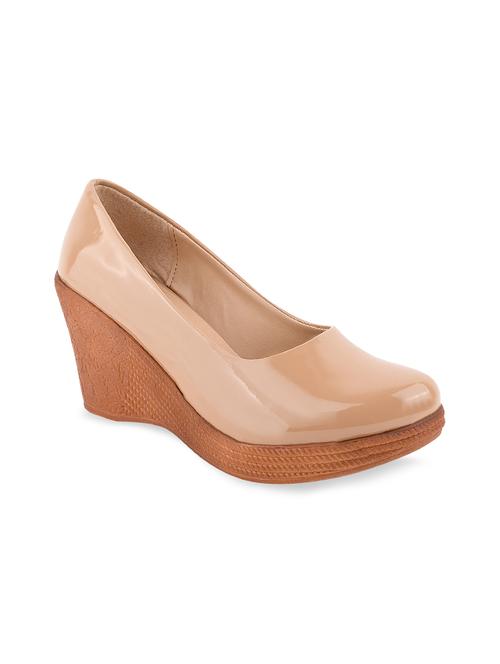 calzado women's casualwear beige color solid pumps heels belliey shoes - 17750962 - Standard Image - 1