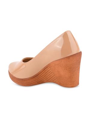 calzado women's casualwear beige color solid pumps heels belliey shoes - 17750962 - Standard Image - 3
