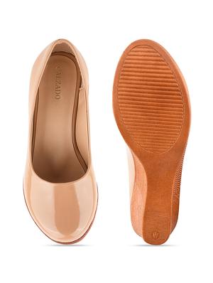 calzado women's casualwear beige color solid pumps heels belliey shoes - 17750962 - Standard Image - 4
