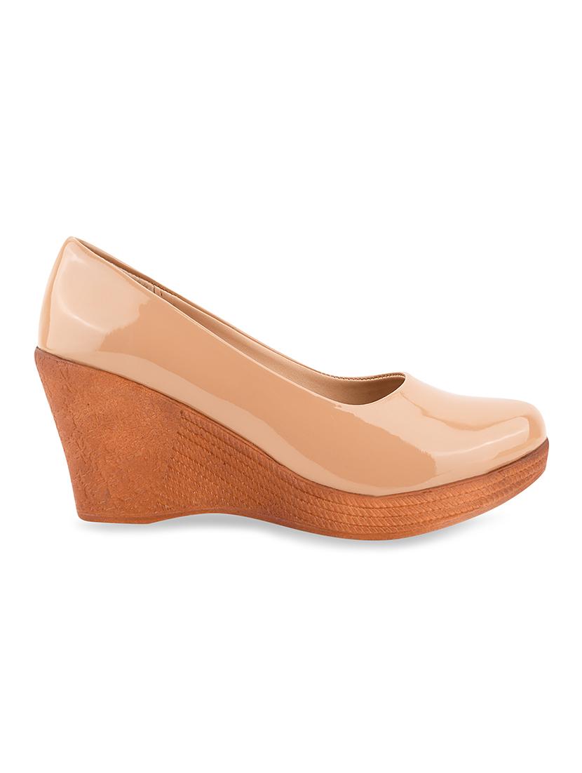 calzado women's casualwear beige color solid pumps heels belliey shoes - 17750962 - Zoom Image - 2