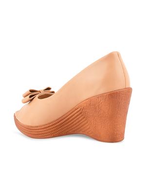 beige synthetic platforms pumps - 17750974 - Standard Image - 3
