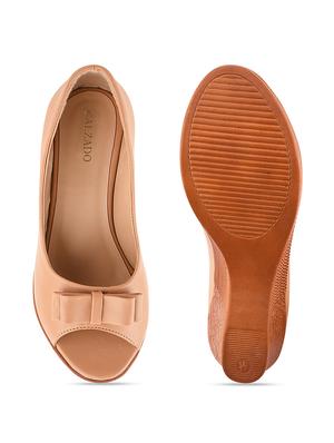 beige synthetic platforms pumps - 17750974 - Standard Image - 4