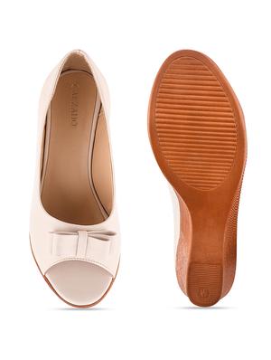 nude synthetic platforms pumps - 17750976 - Standard Image - 4