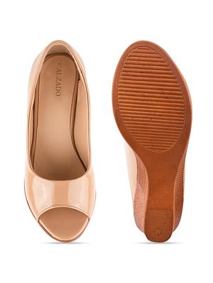 beige synthetic platforms pumps - 17750978 - Standard Image - 4