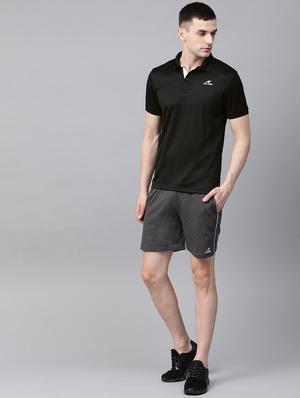 black solid polo t-shirt - 17751791 - Standard Image - 4