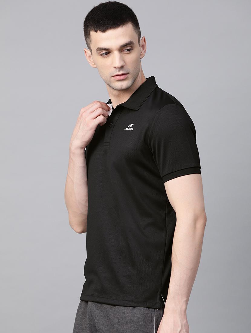 black solid polo t-shirt - 17751791 - Zoom Image - 2