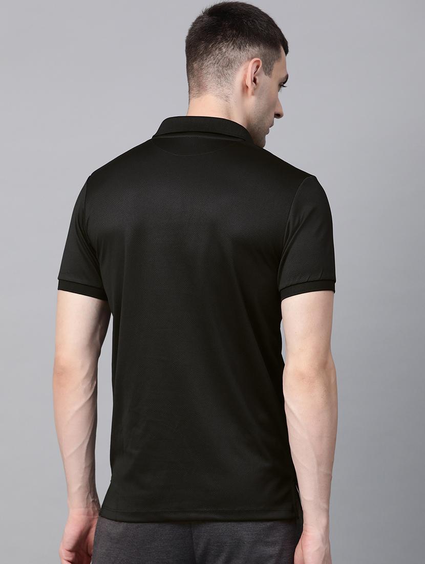 black solid polo t-shirt - 17751791 - Zoom Image - 3